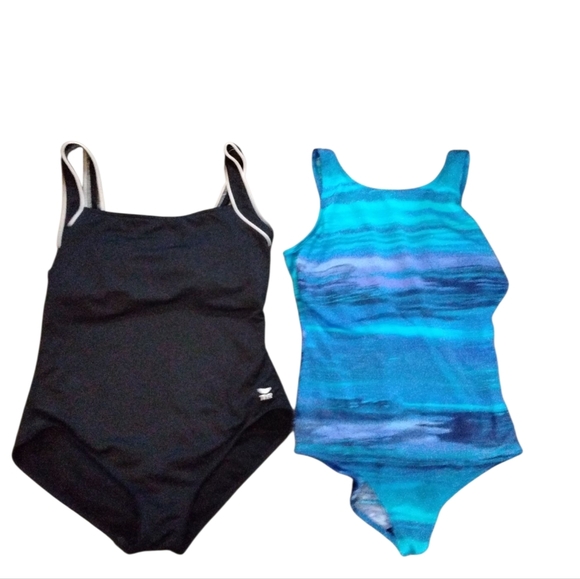 TYR Blue and Black One Piece Swimwear - Picture 1 of 11